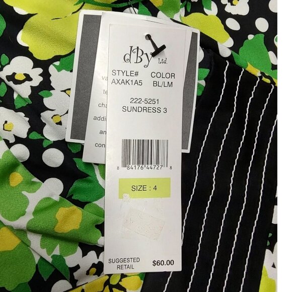 D By Ltd Womens Multicolor Floral Polka Dot Sleeveless Dress Back Zip Size 4 NWT - Picture 7 of 9